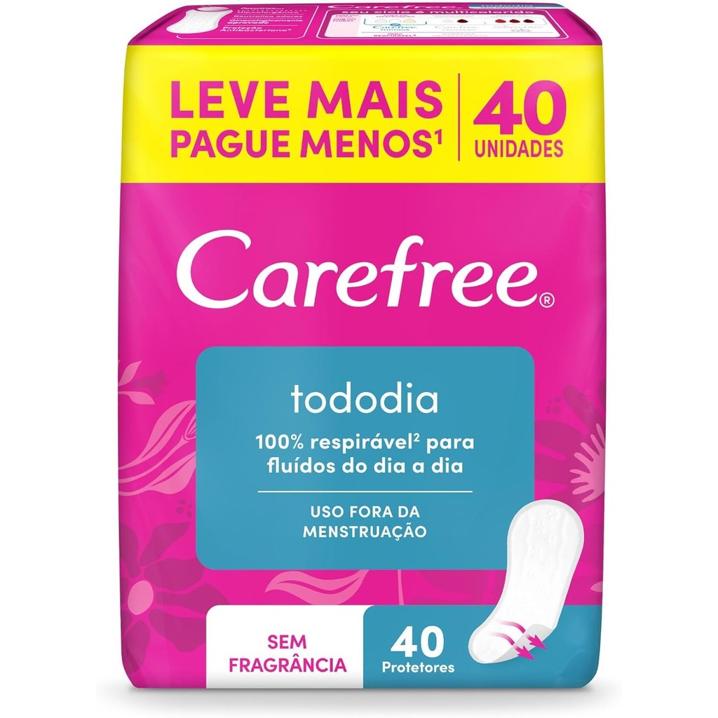 Protetor Diário Carefree Todo Dia Sem Perfume 40 Unidades em Oferta na Shopee