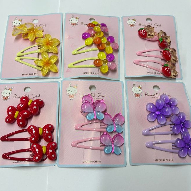 Conjuntos Presilha de cabelo lateral para testa fofa BB acessórios para cabelo em Oferta na Shopee