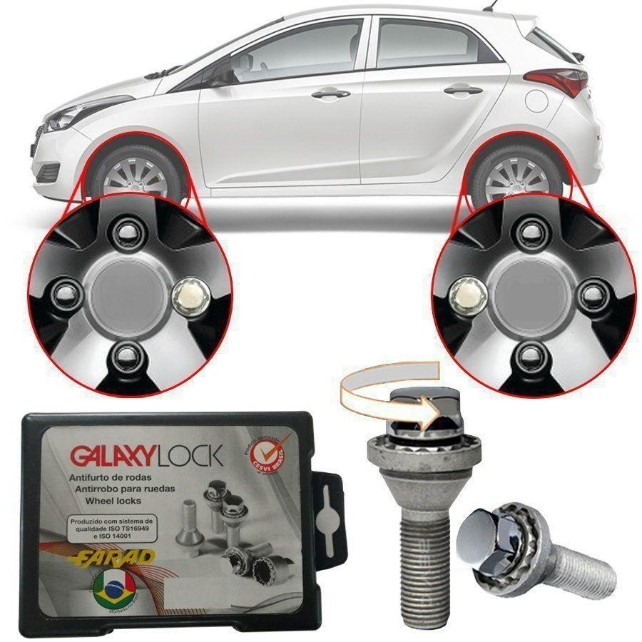 Trava Antifurto Anti Roubo de Roda Parafuso Porca Farad Galaxylock Hyundai HB20 2013 à 2019 em Oferta na Shopee