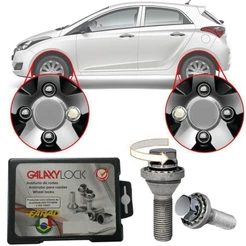 Trava Antifurto Anti Roubo de Roda Parafuso Porca Farad Galaxylock Hyundai HB20 2013 à 2019