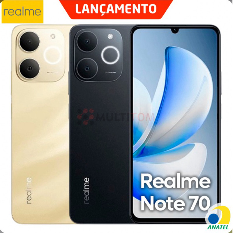 Celular Smartphone Realme Note 70 256GB / 128GB Global Dual Sim (COM CAPINHA E PELÍCULA DE CORTESIA)