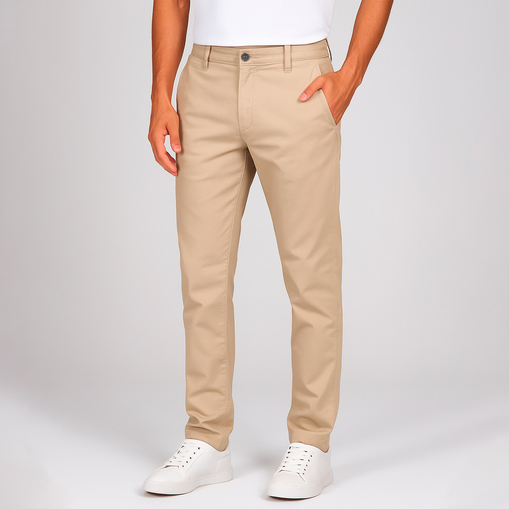 Calças Sarja Chino Premium Masculina Alfaiataria Esporte Fino Bolso Faca Bolso Embutido