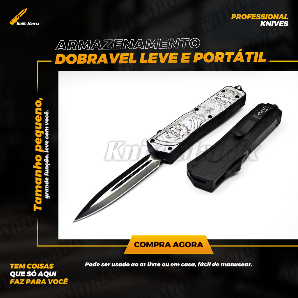 Canivete Automatico frontal Lamina afiada Clip de bolso ZC-7621