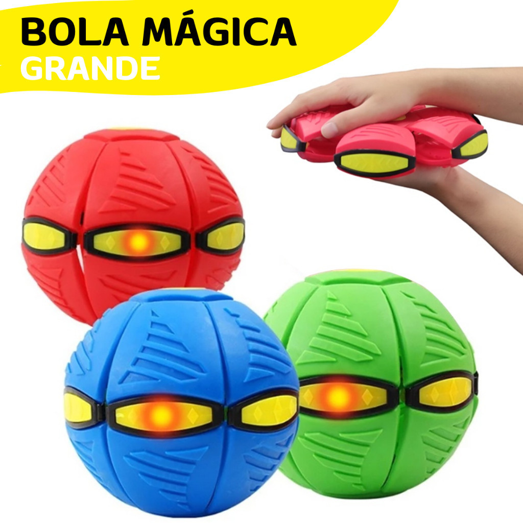 Bola Mágica Voadora Inflável Pula 16cm ufo Com led Brinquedo Para Família Pet Criança Diversão ao ar Livre em Oferta na Shopee