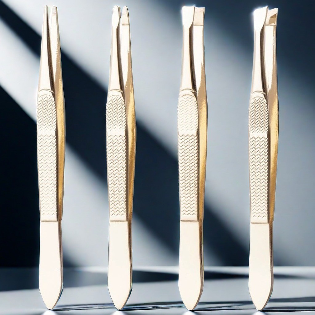 Kit 4 Pinças Dourado Profissional Em Aço Inoxidável Para Sobrancelha Remoção De Pelos Sobrancelha em Oferta na Shopee