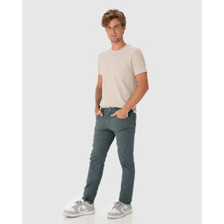 Calça Masculina Slim Cintura Média Em Sarja Com Elastano em Oferta na Shopee