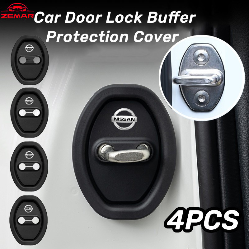 4Pcs Nissan Silicone Proteção Da Fechadura Porta Do Carro Tampa Amortecedor Acessórios Silenciosos Universais Para Kicks Versa Tiida March Sentra Livina gtr