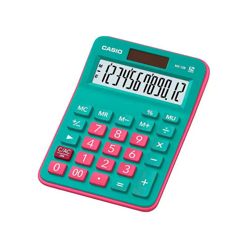 Calculadora de mesa 12 dígitos MX-12B-GNRD Verde Casio - Stationery