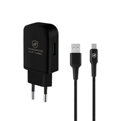 Carregador para celularTurbo Slim + Cabo 1,5m Tipo C/USB Carregamento Rápido para Android e iPhone