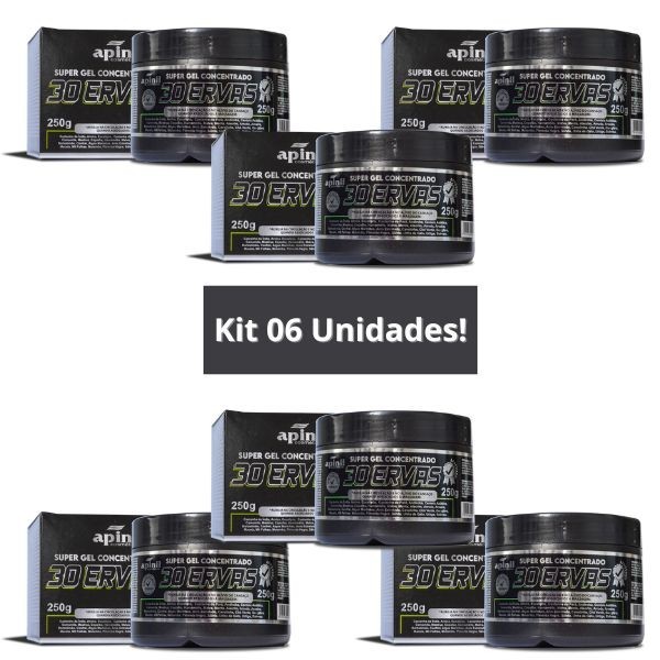 Kit 6 Unidades SUPER GEL Concentrado 30 ERVAS 250g APINIL em Oferta na Shopee