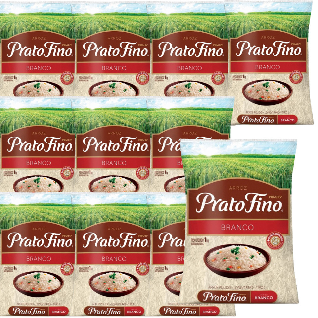 Arroz Polido Tipo 1 Prato Fino Pacote 1 kg Fardo com 10 .