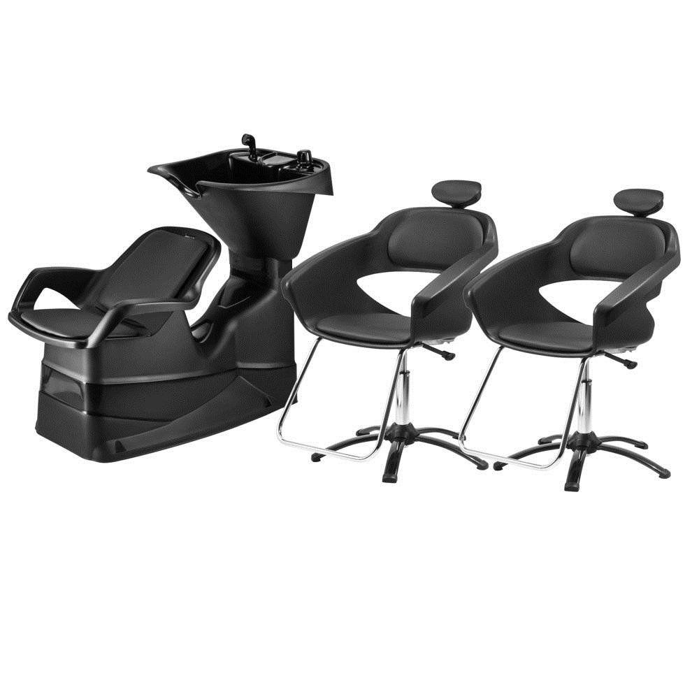 Kit Para Salão Cabeleireiro Lavatório Champ e 2 Cadeiras Primma Dompel Apoio Cabeça em Oferta na Shopee
