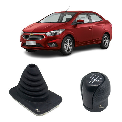 Jogo Manopla Bola De Cambio Preta Coifa Prisma 2009 A 2011