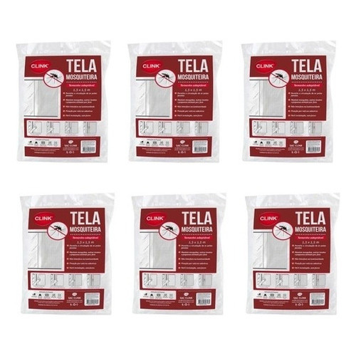 Kit 6 Tela Mosquiteira Janela Velcro Ajustável Anti Insetos