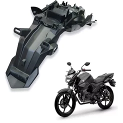 PARALAMA TRASEIRO SUPORTE PLACA PRETO FAZER 150 2020 2021 2022 2023 2024 PARAMOTOS YAMAHA