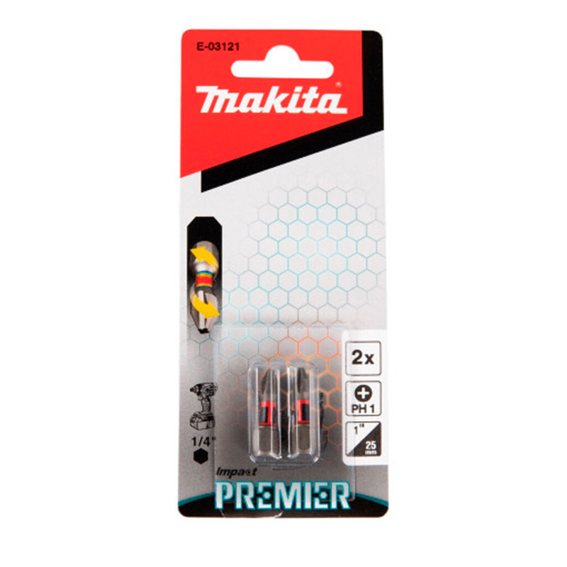 Pacote C/ 2 Pcs Bits Phillips De Torcao 25mm PH1 Premier Makita E-03121 em Oferta na Shopee
