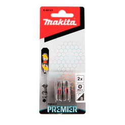 Pacote C/ 2 Pcs Bits Phillips De Torcao 25mm PH1 Premier Makita E-03121