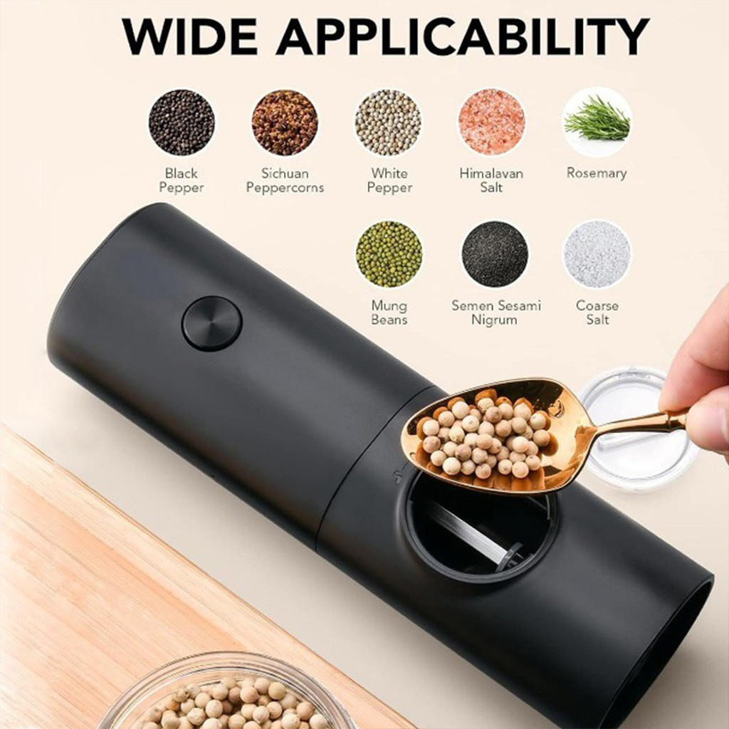 BEST Moedor Elétrico De Sal Pimenta Temperos Condimentos Automático Com Ajuste de Moagem NEW em Oferta na Shopee