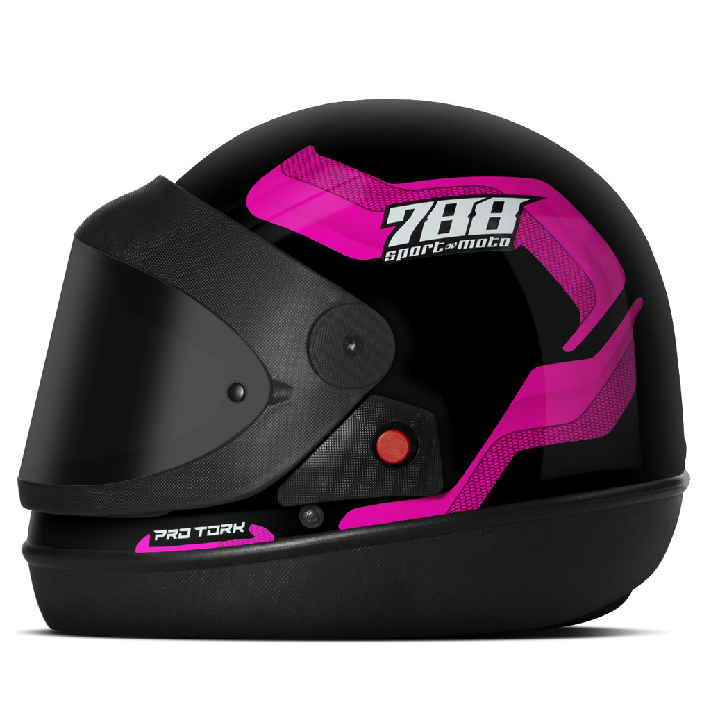 Capacete Fechado Integral Sport Moto 788 Pro Tork Viseira Automática Fumê Masculino Feminino