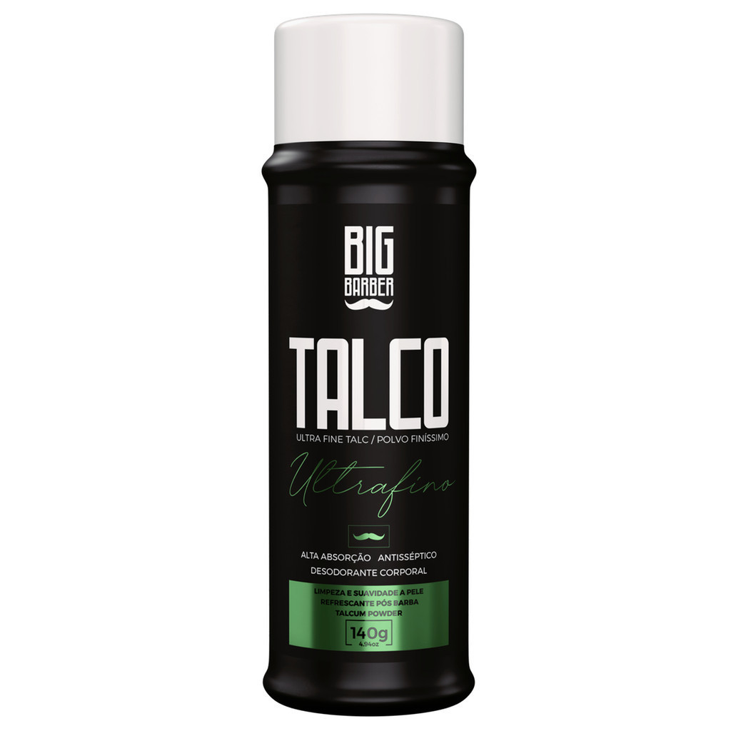 Talco Pó Ultrafino Big Barber 140g Profissional em Oferta na Shopee