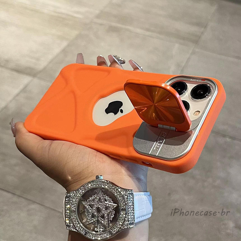 Capa Magnética Multifuncional De Luxo Para iPhone 15 14 13 12 11 Pro Max Shockproof Magsafe , Suporte De Lente Dobrável