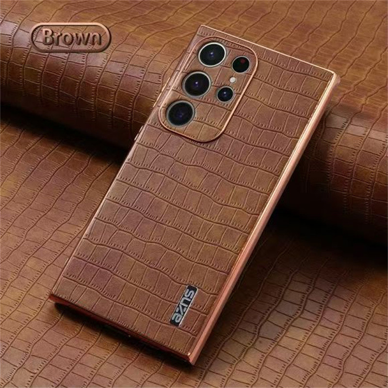 Capa De Couro De Crocodilo De Alta Qualidade Para Telefone Samsung Galaxy S24 Ultra S23 S21 FE S22 Plus A55 A35 A15