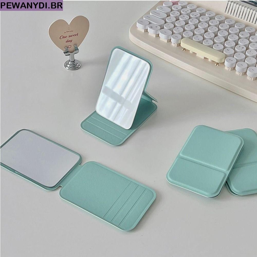 PEWANYDI INS Espelho De Mesa , Pu Leather Solid Color Fold Mirror Maquiagem , Beauty Compact Cosmetic Delicado Dobrável Vanity Bedroom