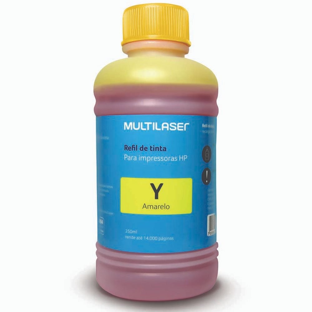 Refil de Tinta para Impressoras 250ml Amarelo Multilaser - RF012