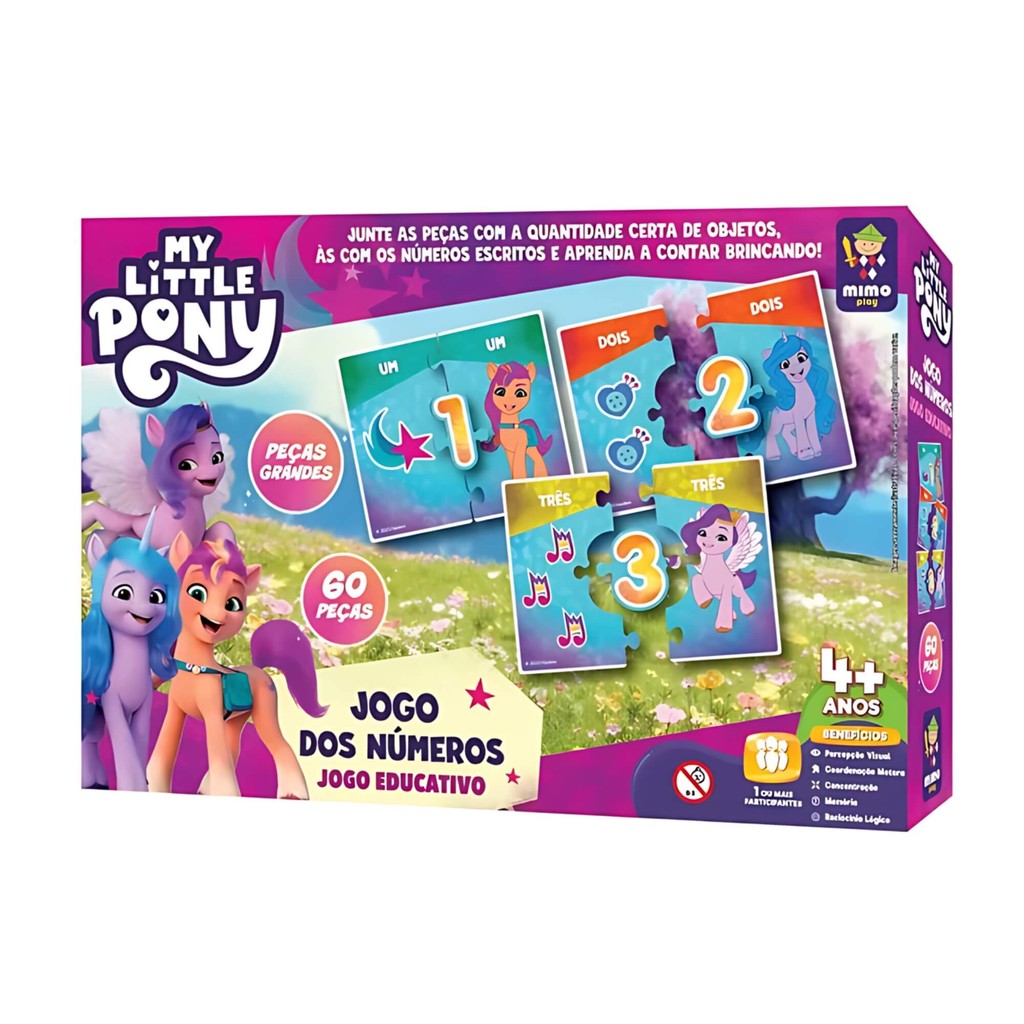 Jogo dos Números Educativo My Little Pony 60 Peças Mimo Toys - 2511 em Oferta na Shopee