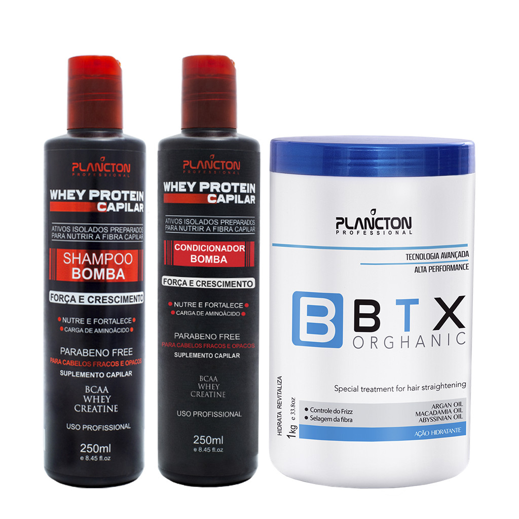 1 Btx Orghanic 1kg + 1 Kit Whey Protein 250ml - Plancton Professional