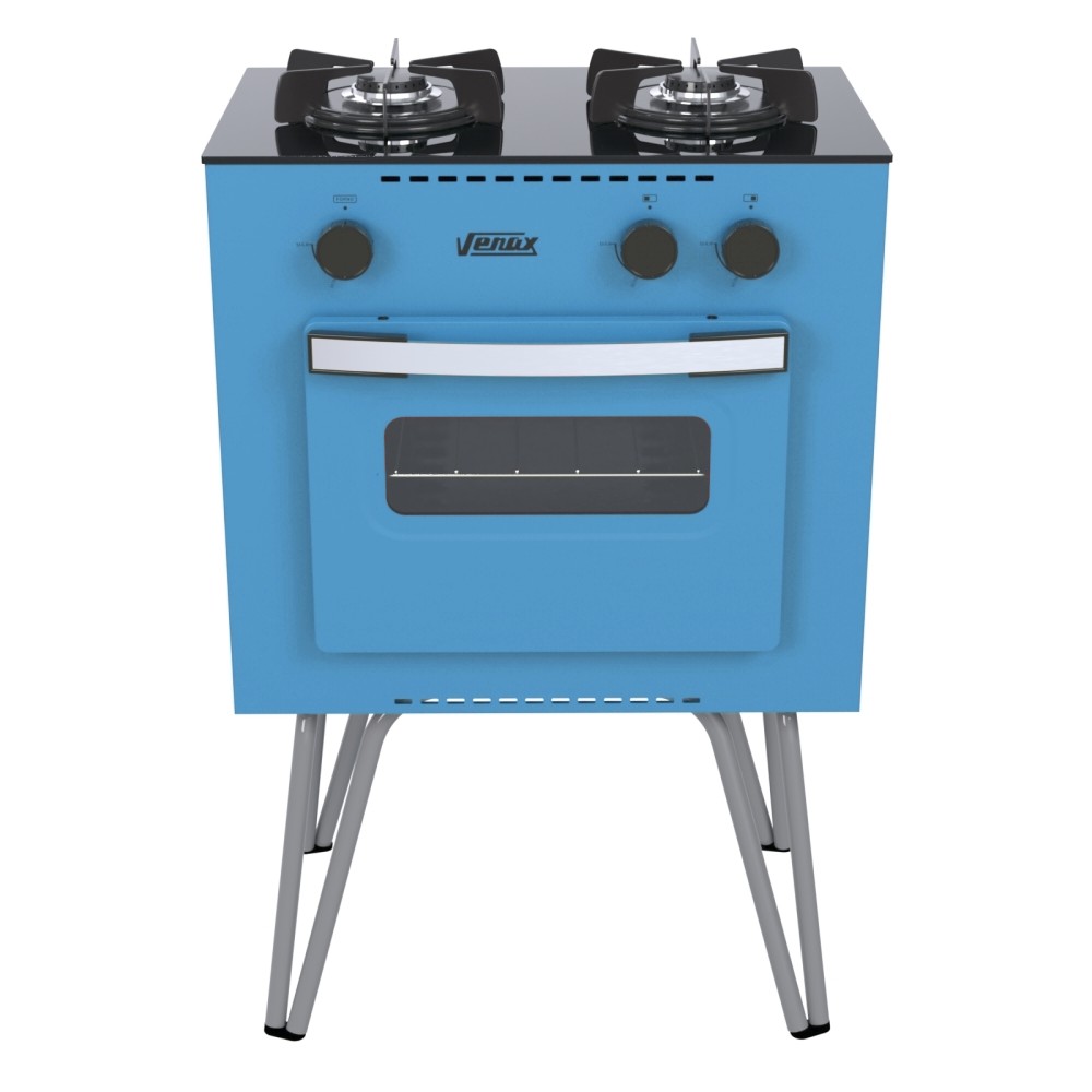 Fogão Portátil 2 Bocas Venax Mini Cook a Gas Azul em Oferta na Shopee