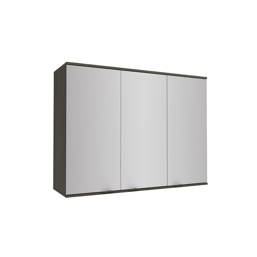 Armário Aéreo Nox 3 Portas Onix/Steel 120cm - Home & Living