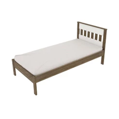 Cama Solteiro CM8006 Nogal/Branco - Tecno Mobili