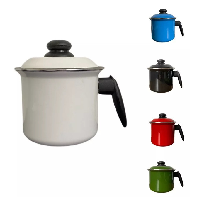 Leiteira Esmaltada Com Tampa 1,8L Ágata Metallouça em Oferta na Shopee