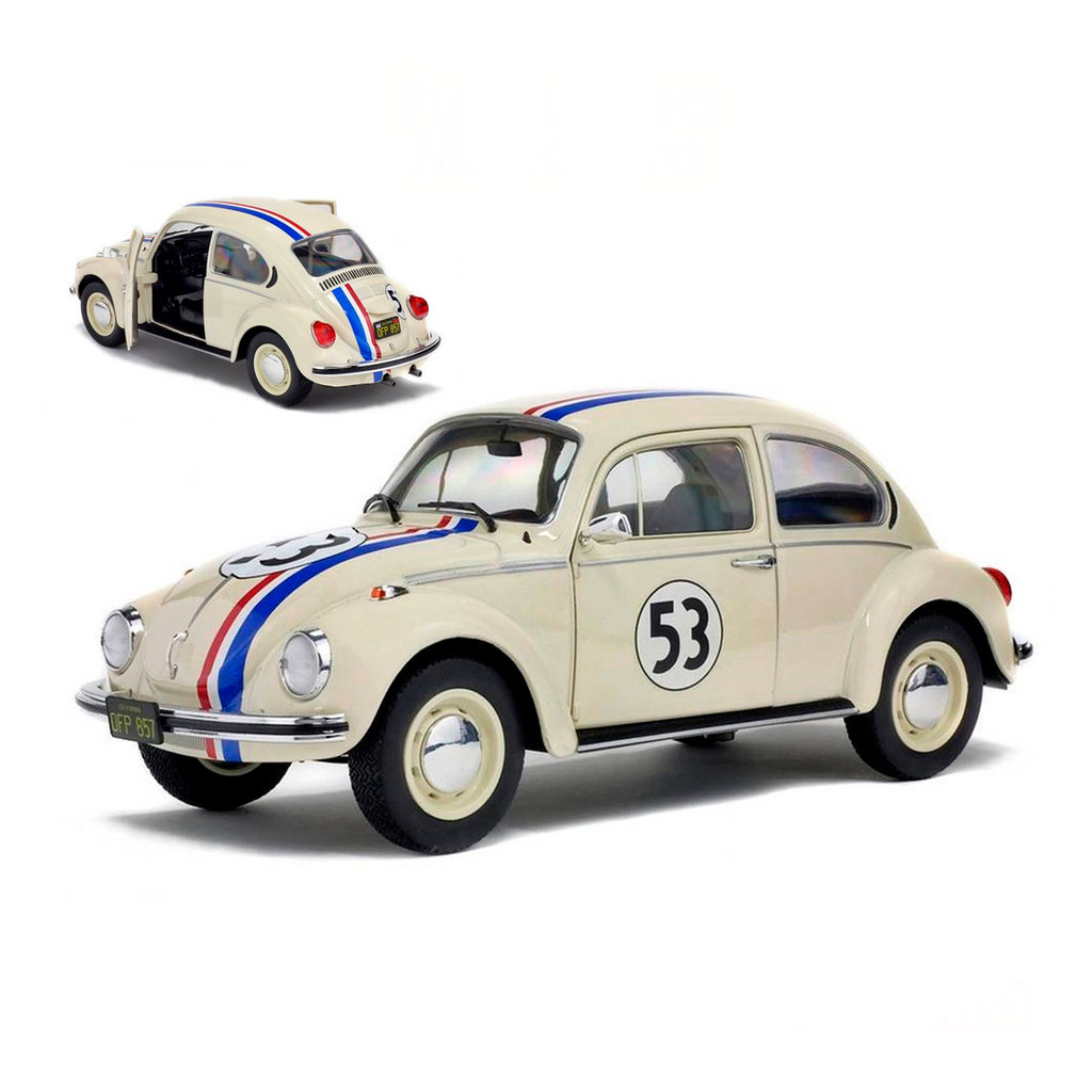 Carro Fusca 53 Herbie a Fricção Carrinho Miniatura de Ferro Brinquedo para Coleção de Fusquinha