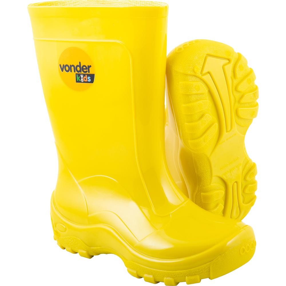 Bota Infantil Amarela Pvc Com Forro Tam. 20/21 Vonder