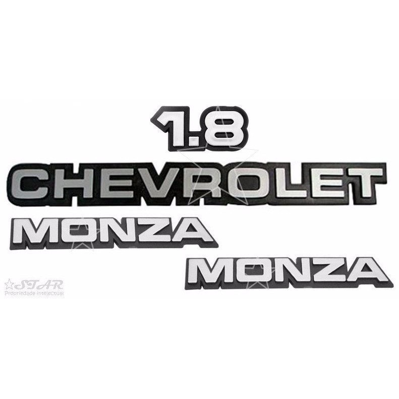 Emblemas 1.8 + Chevrolet + Laterais Monza - 1982 À 1985 em Oferta na Shopee