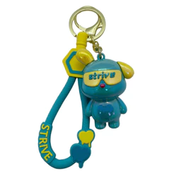 Chaveiro Coelho Metalizado - Verde e Amarelo - 6cm - 1 unidade - Rizzo