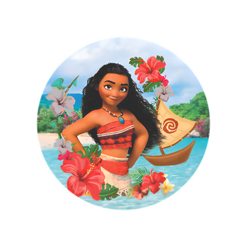 NOVO Painel Festa Infantil Redondo Moana Barco, Flores Tropical Vermelhas, Canoa + Arco, Suporte incluso. Fazemos personalizado com qualquer tema. Confeccionado em Lona fosca, impressão de alta resolução. cenário , p/ Decoração