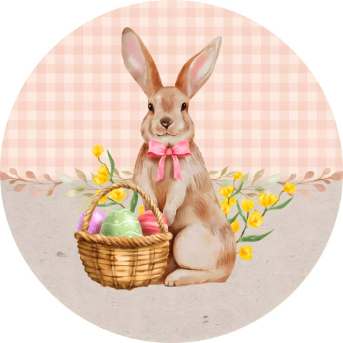 NOVO Painel Festa Infantil Redondo Coelho da Páscoa Lacinho, Cesta com ovinhos + Arco, Suporte incluso. Fazemos personalizado com qualquer tema. Confeccionado em Lona fosca, impressão de alta resolução. cenário , p/ Decoração