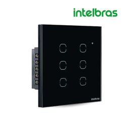 Interruptor Inteligente Wifi Touch 6 Teclas Smart Preto Intelbras Compatível Voz Alexa Google Assistente Iluminação Led