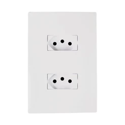 Tomada Ilumi I9 Monobloco Dupla 2P+T 10A 250V com Placa