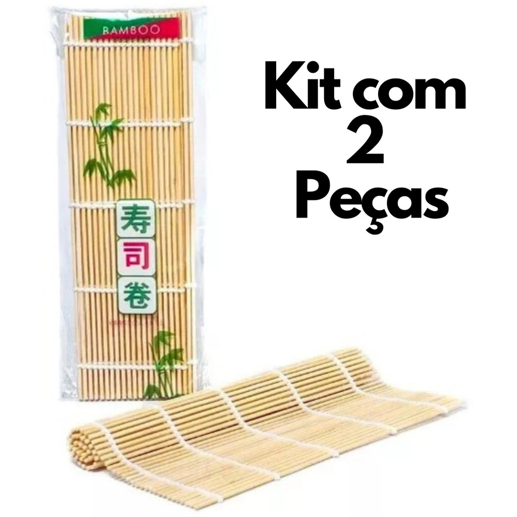 Esteira Para Sushi Bambu Sudare Enrolar Comida Japonesa Oriental 24 cm - 2 Unidades em Oferta na Shopee