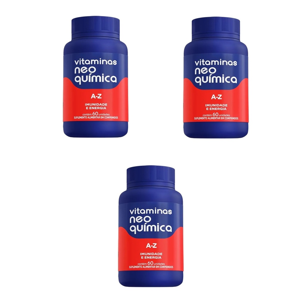 Kit 3x Vitamina A-Z Imunidade E Energia 60 Cpr - Neo Química