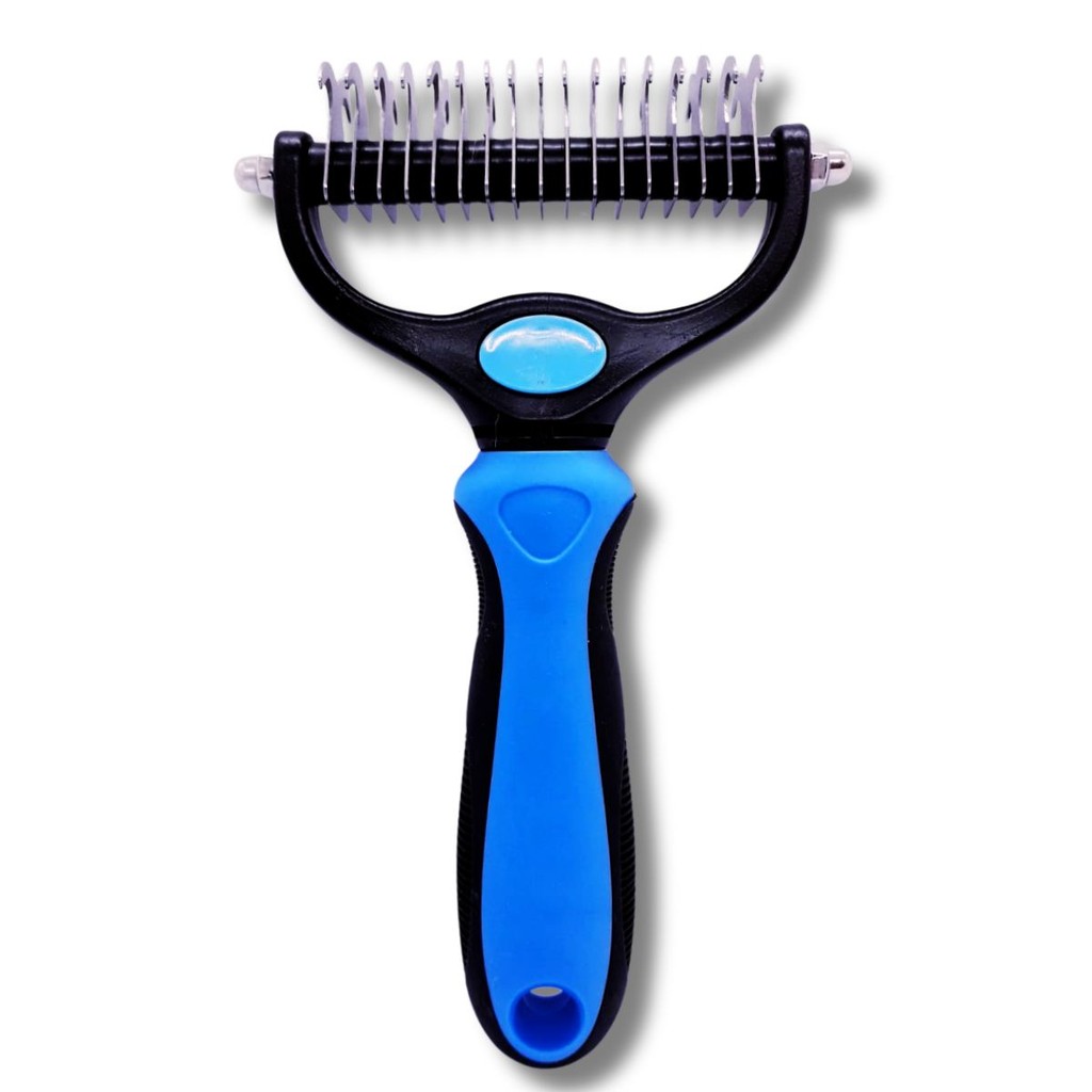 Escova Desembolador de Pelo Grande para Cachorro Gato Pet Rake Removedor Tira Pelos Subpelo Azul em Oferta na Shopee