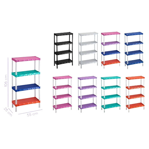 Estante 4 Prateleiras Plástico Com Pezinhos Organizadora Multiuso Utilidades Modular Reforçada em Oferta na Shopee