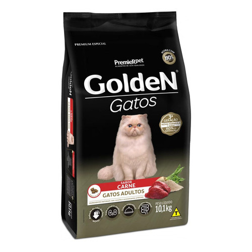 Ração Golden Gatos Adultos Alimento Seco Sabor Carne 10.1kg Premium Especial Felino Cat Premier em Oferta na Shopee
