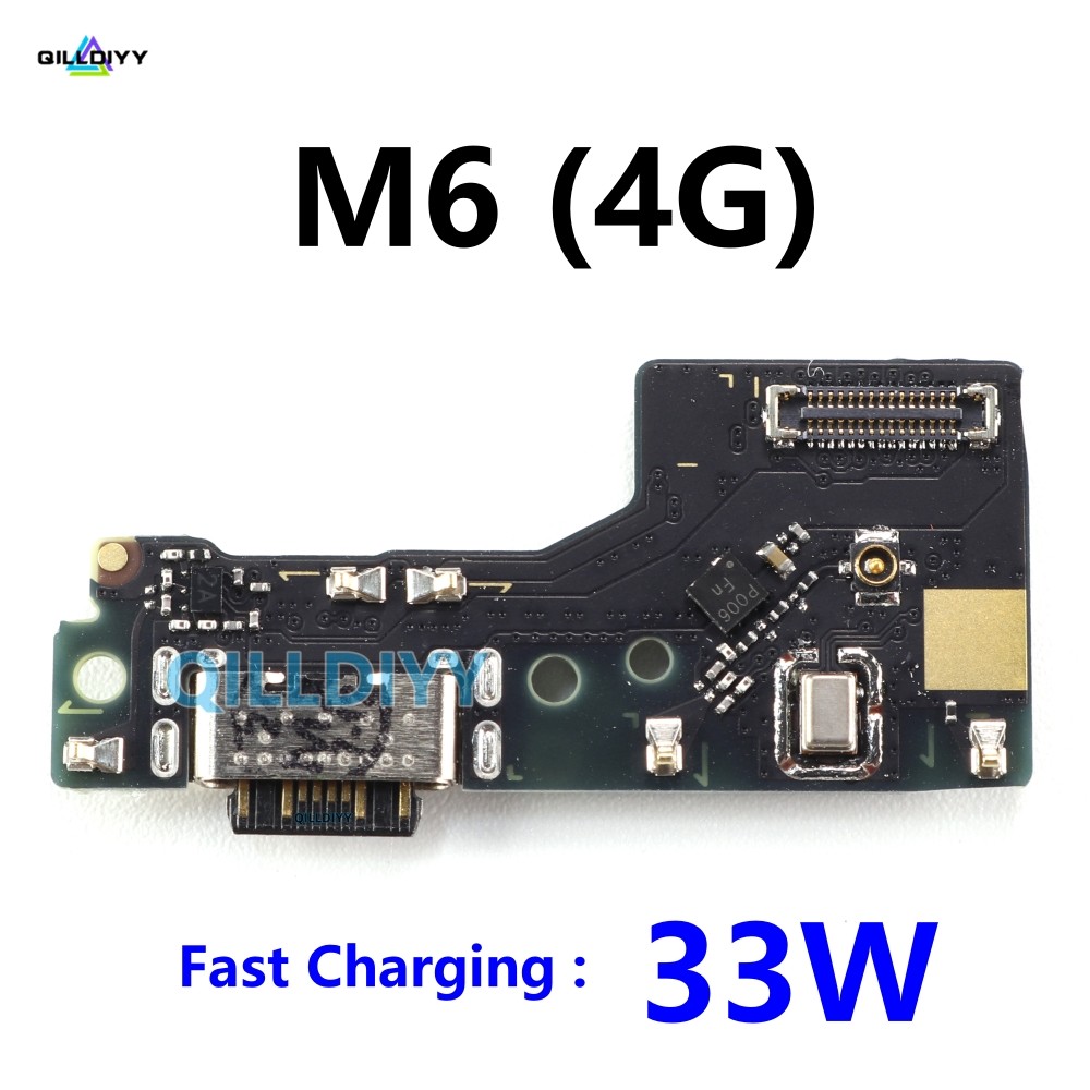 Para Xiaomi Poco M6 4G Placa Conector De Carregamento USB Doca Carregador Porta 
