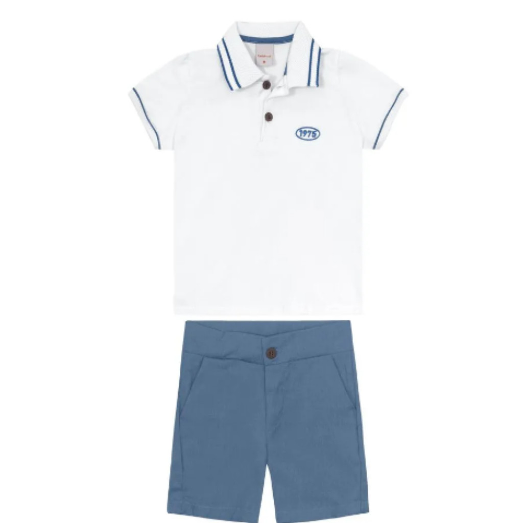 Conjunto Camiseta Polo Infantil Menino Malha Moda Infantil Alta Qualidade Conforto E Estilo