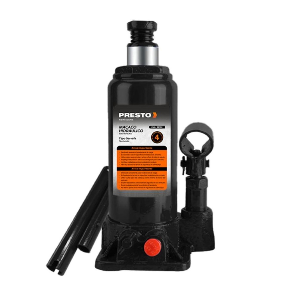 Macaco Hidráulico Garrafa 4 Toneladas Presto em Oferta na Shopee
